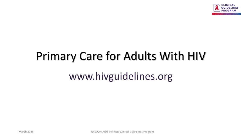 primary care for adults with hiv