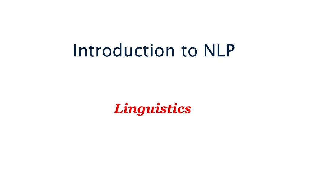 introduction to nlp