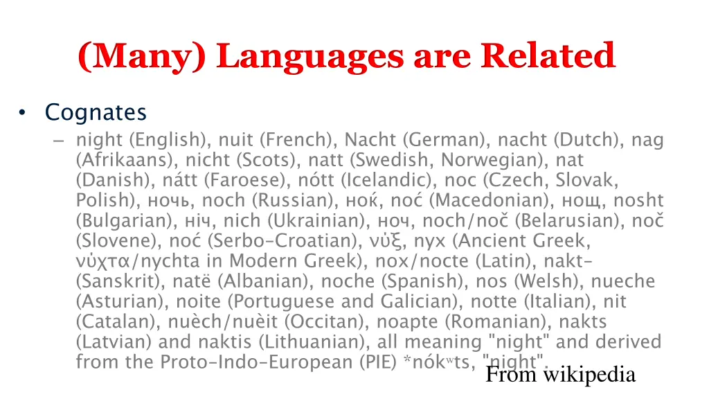 many languages are related