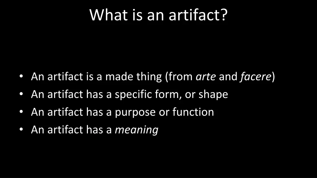 what is an artifact