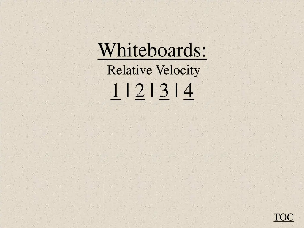 whiteboards relative velocity 1 2 3 4