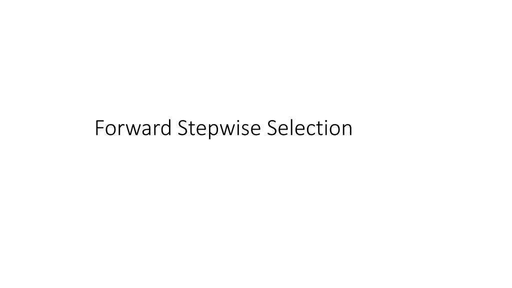forward stepwise selection
