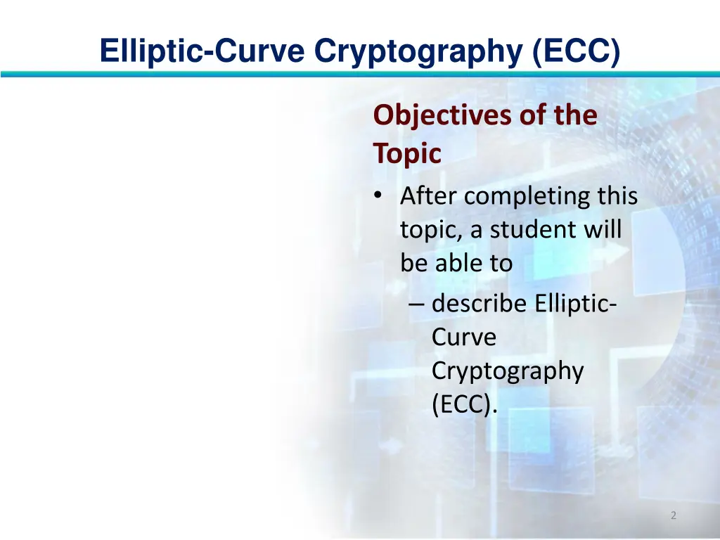 elliptic curve cryptography ecc 1