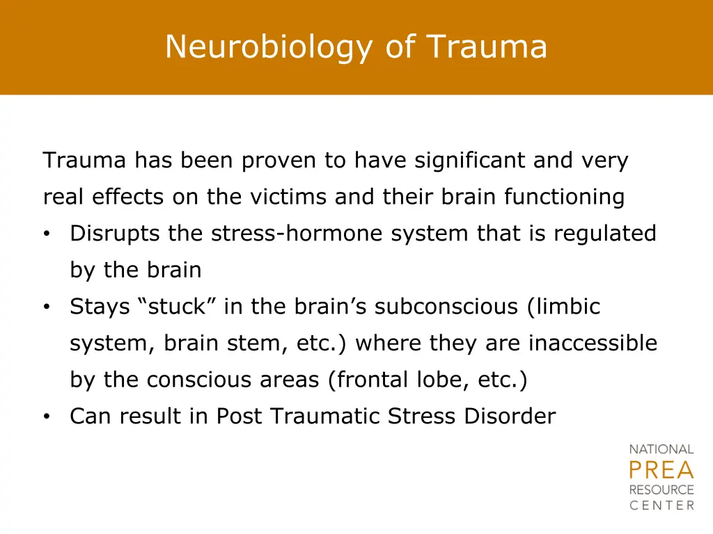 neurobiology of trauma