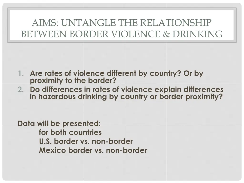 aims untangle the relationship between border