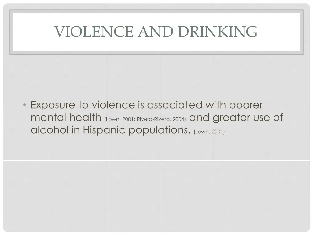 violence and drinking
