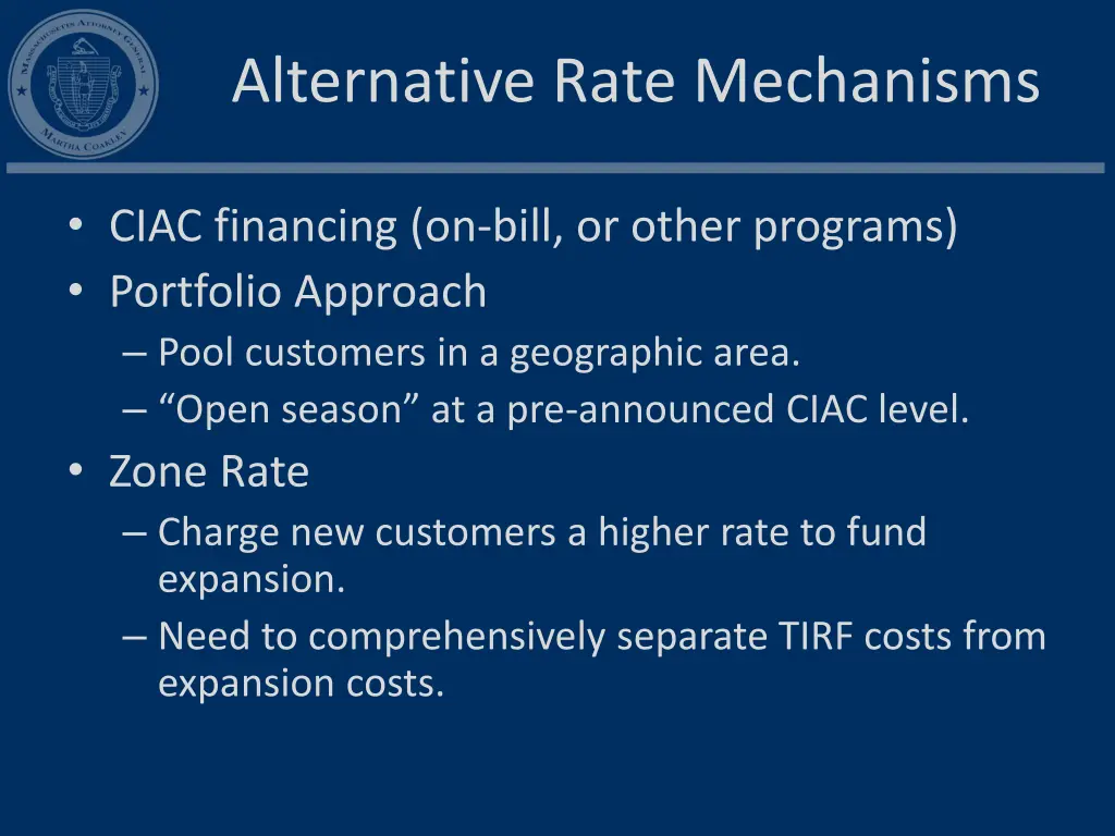 alternative rate mechanisms
