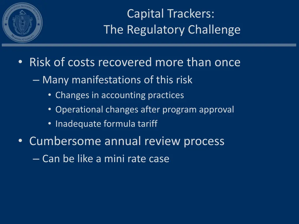 capital trackers the regulatory challenge