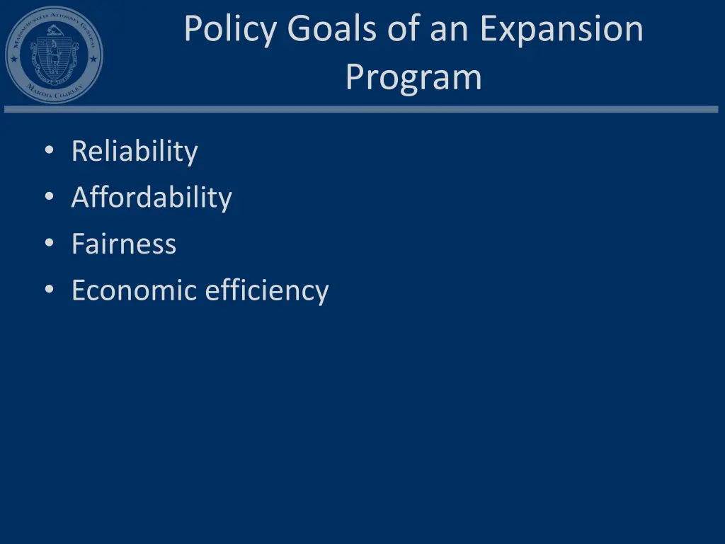 policy goals of an expansion program