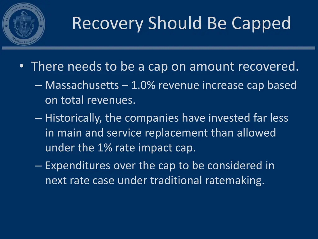 recovery should be capped