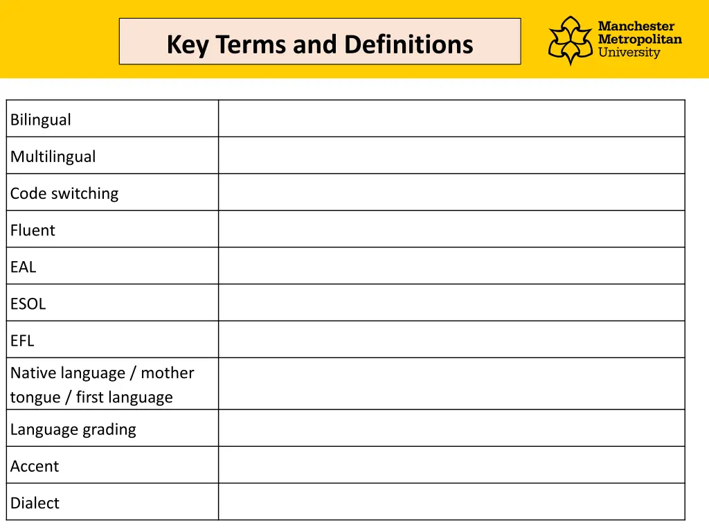 key terms and definitions