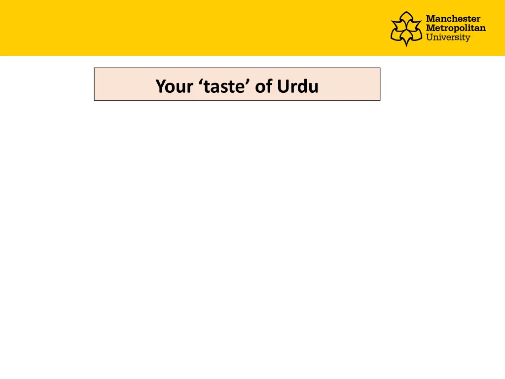 your taste of urdu