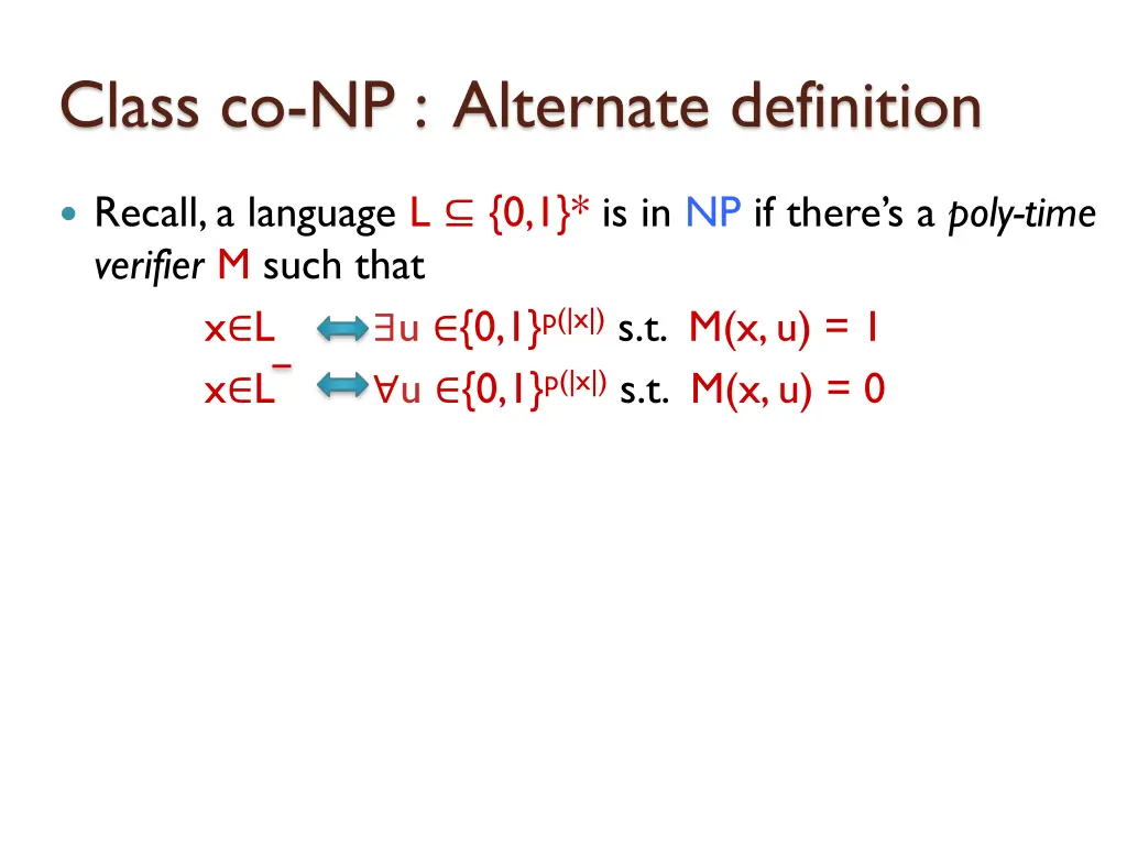 class co np alternate definition 1