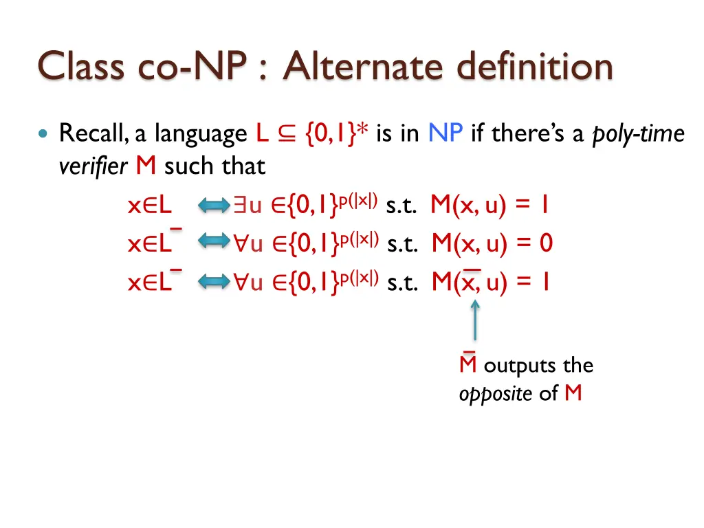 class co np alternate definition 2