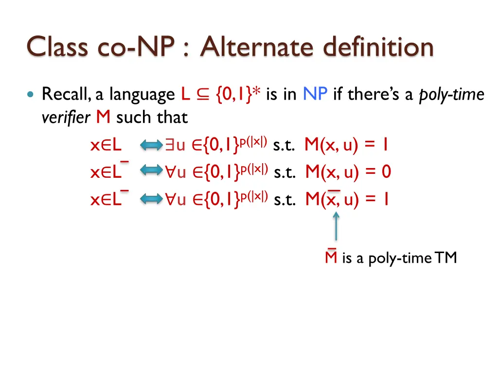class co np alternate definition 3