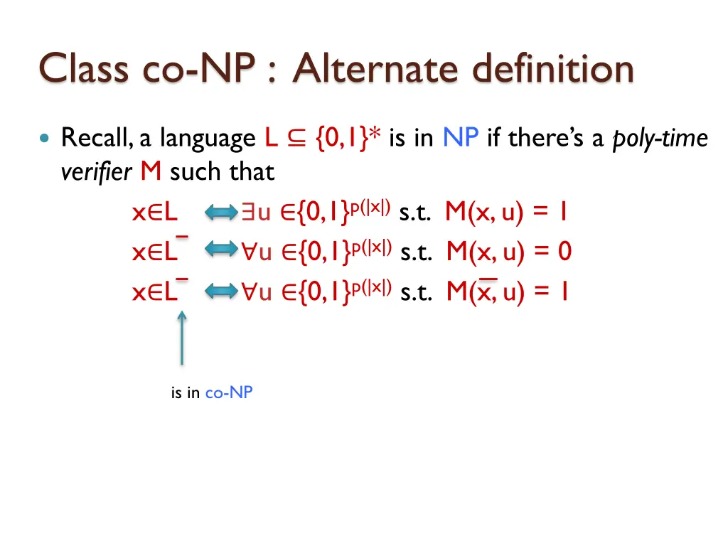 class co np alternate definition 4