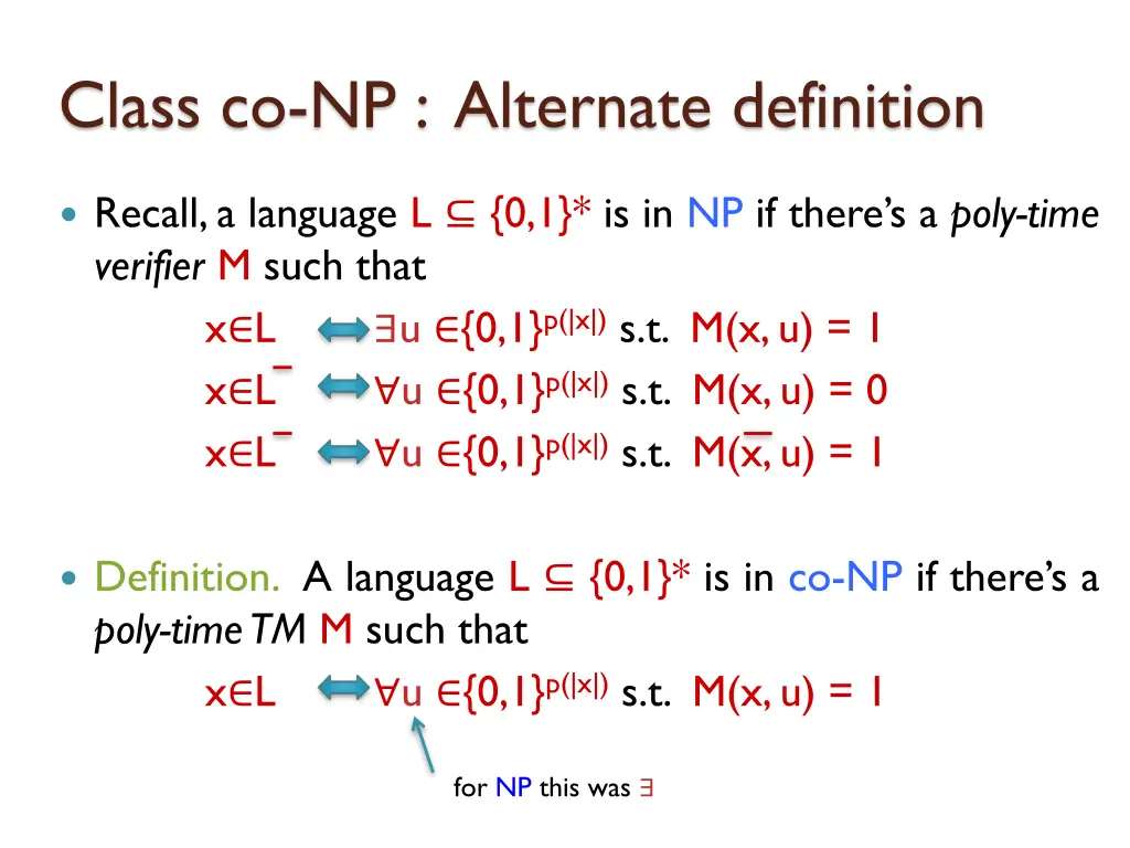class co np alternate definition 5