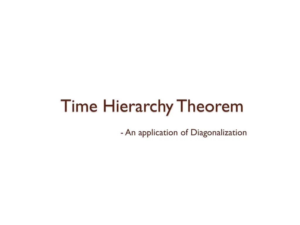 time hierarchy theorem