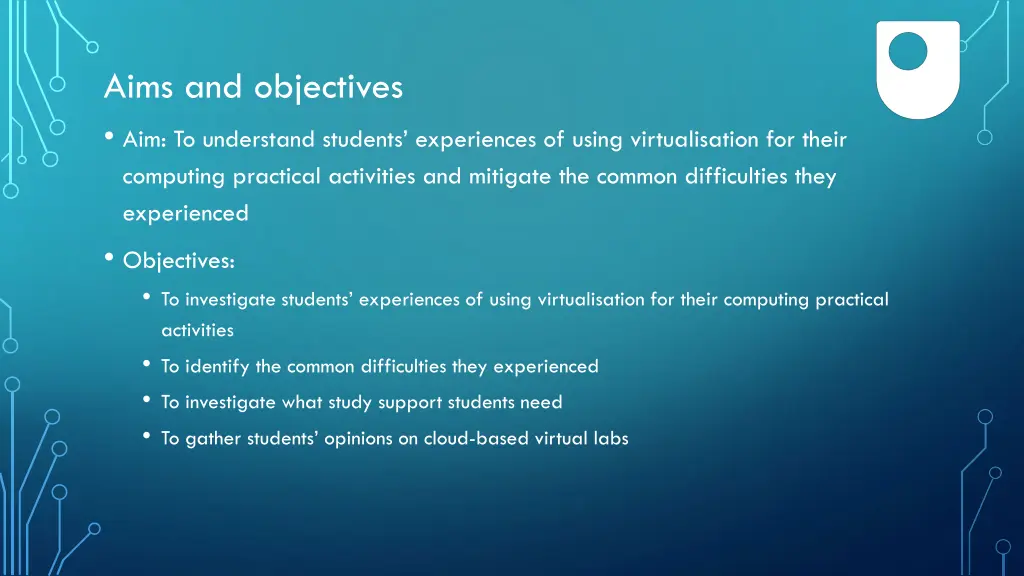 aims and objectives aim to understand students