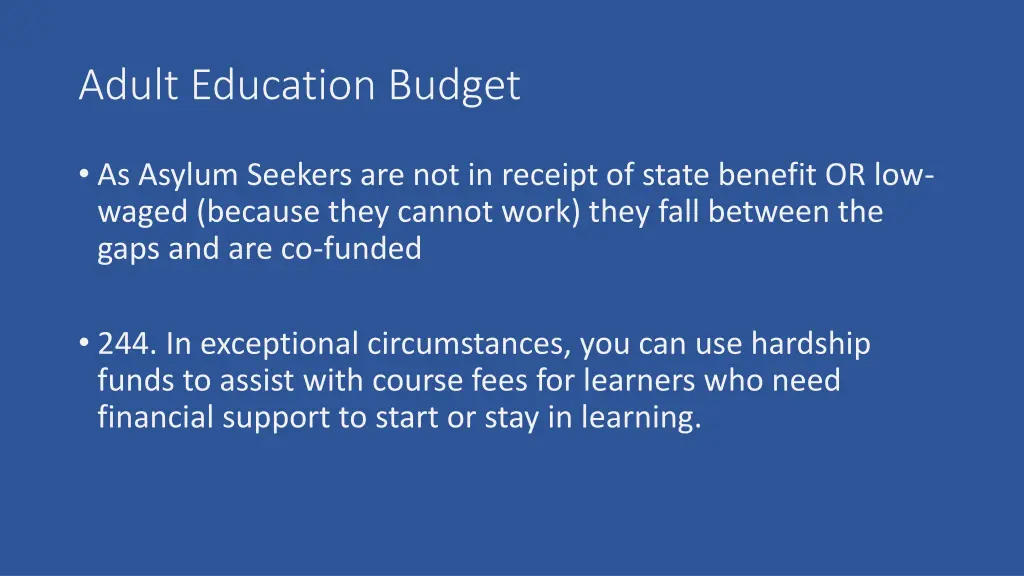 adult education budget 2