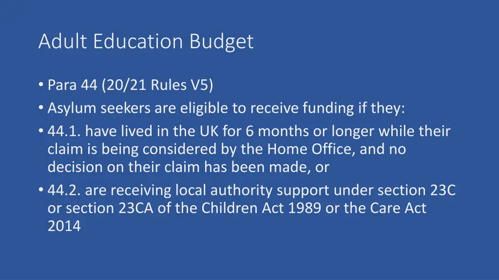 adult education budget