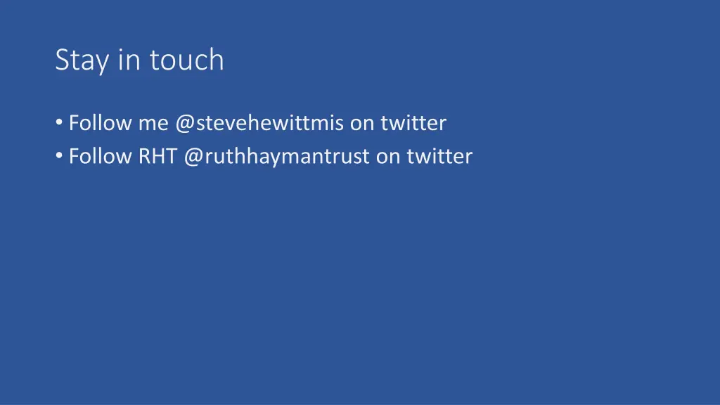 stay in touch