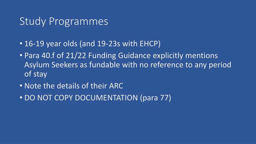 study programmes