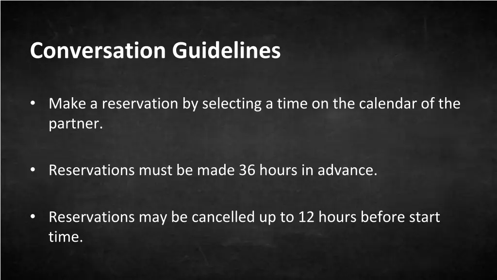 conversation guidelines
