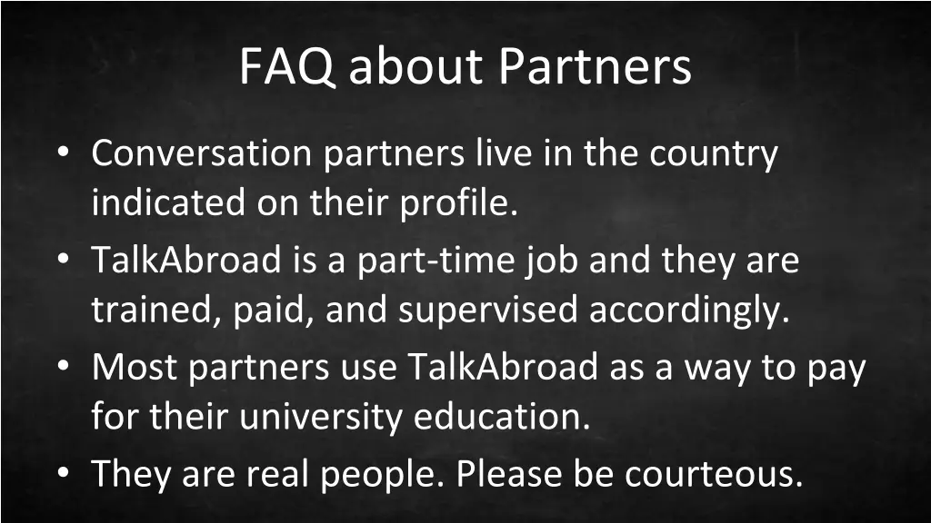 faq about partners