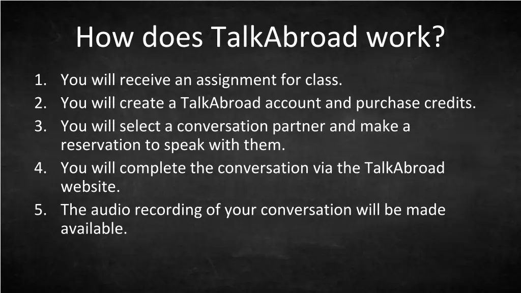 how does talkabroad work