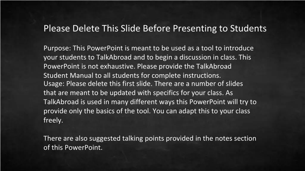 please delete this slide before presenting