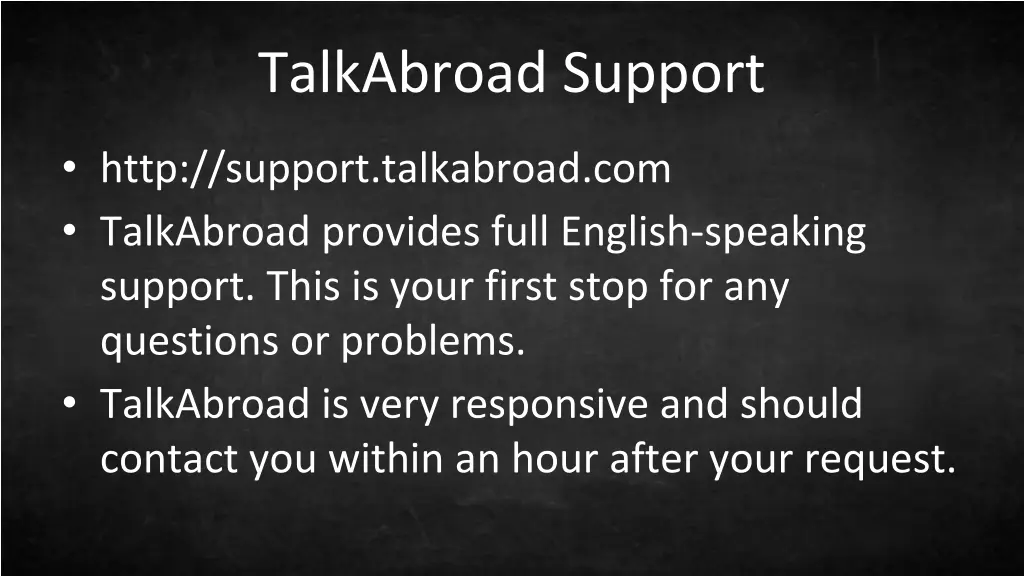 talkabroad support