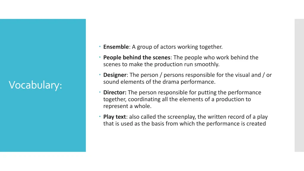 ensemble a group of actors working together