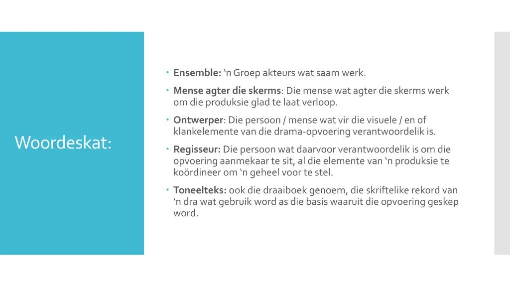ensemble n groep akteurs wat saamwerk