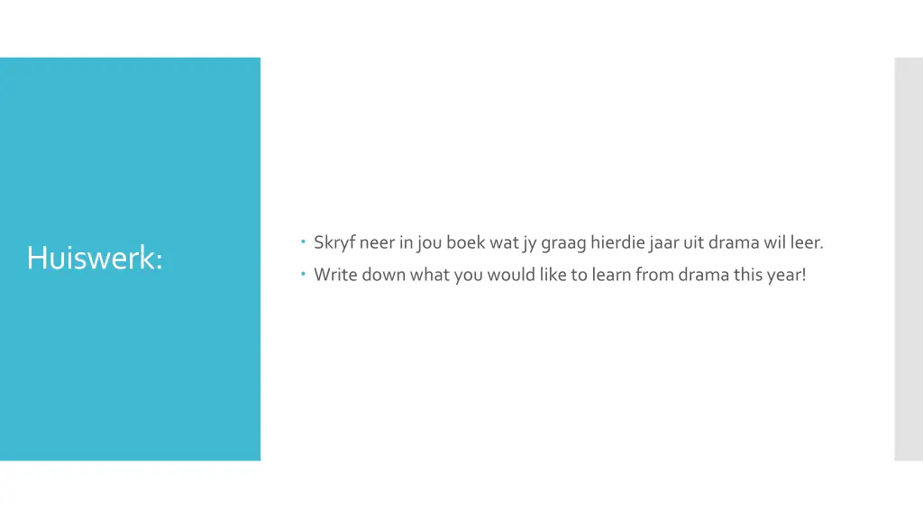 skryf neer in jouboek wat jy graaghierdiejaaruit
