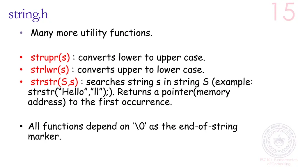 string h many more utility functions