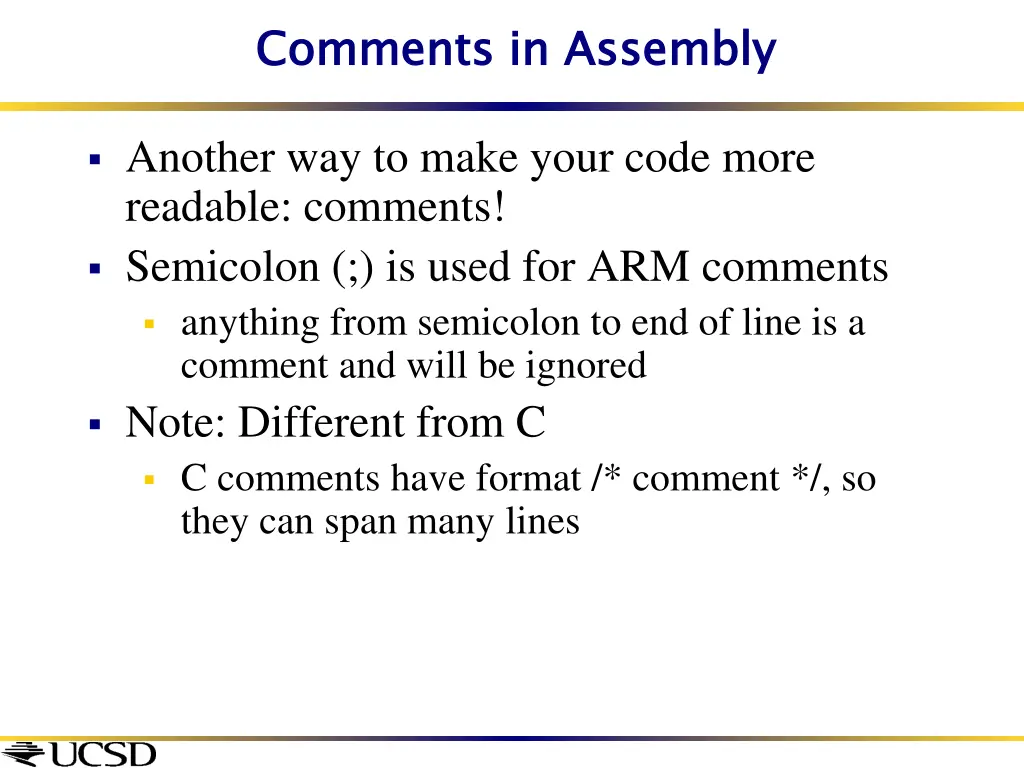 comments in assembly
