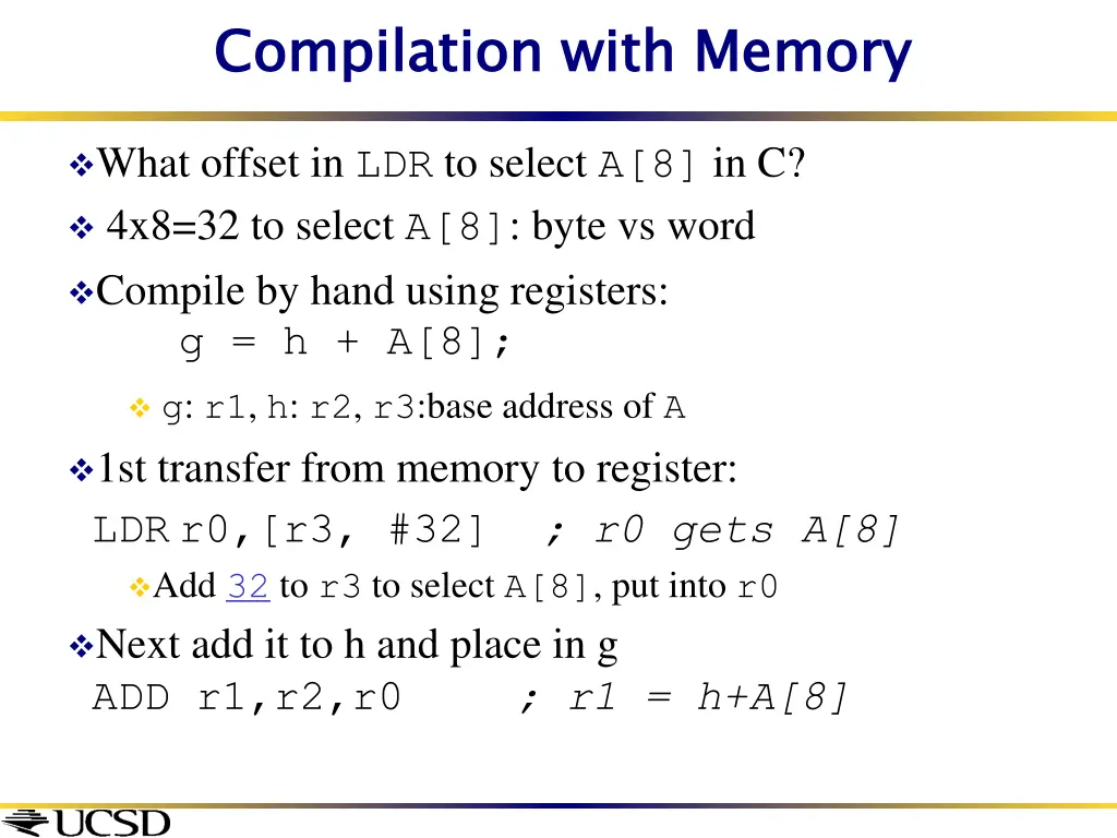 compilation with memory