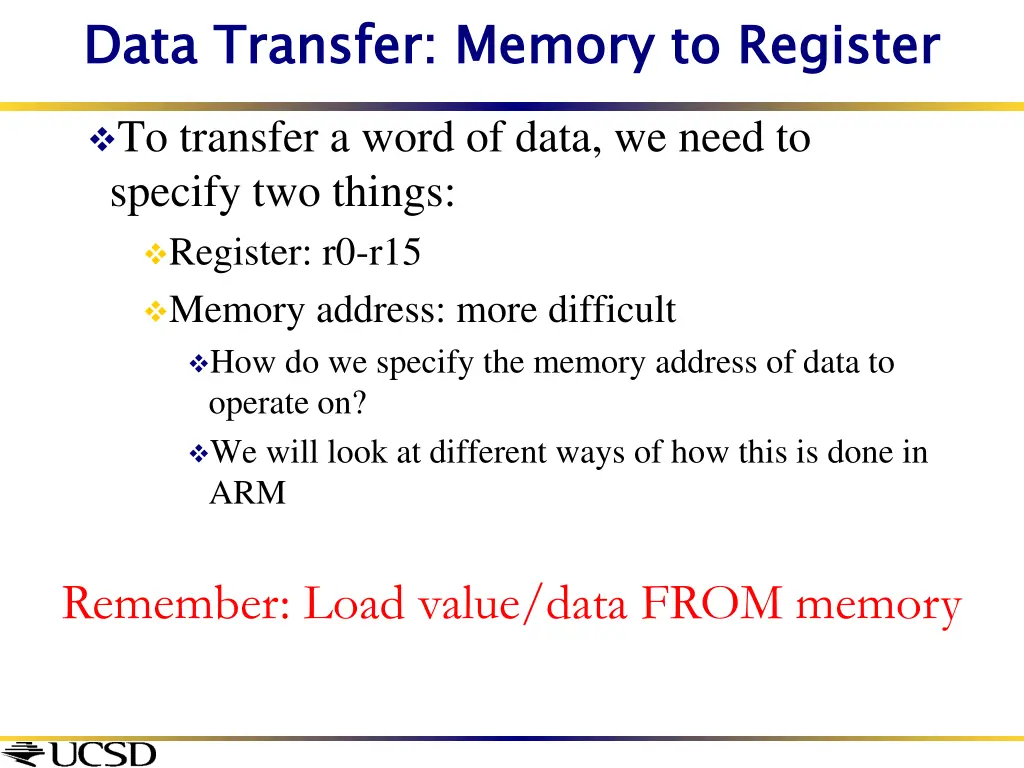 data transfer memory to register