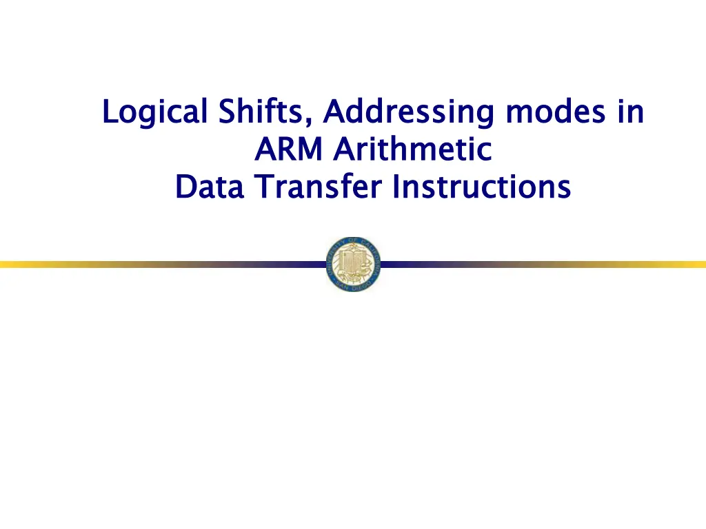 logical shifts addressing modes in arm arithmetic