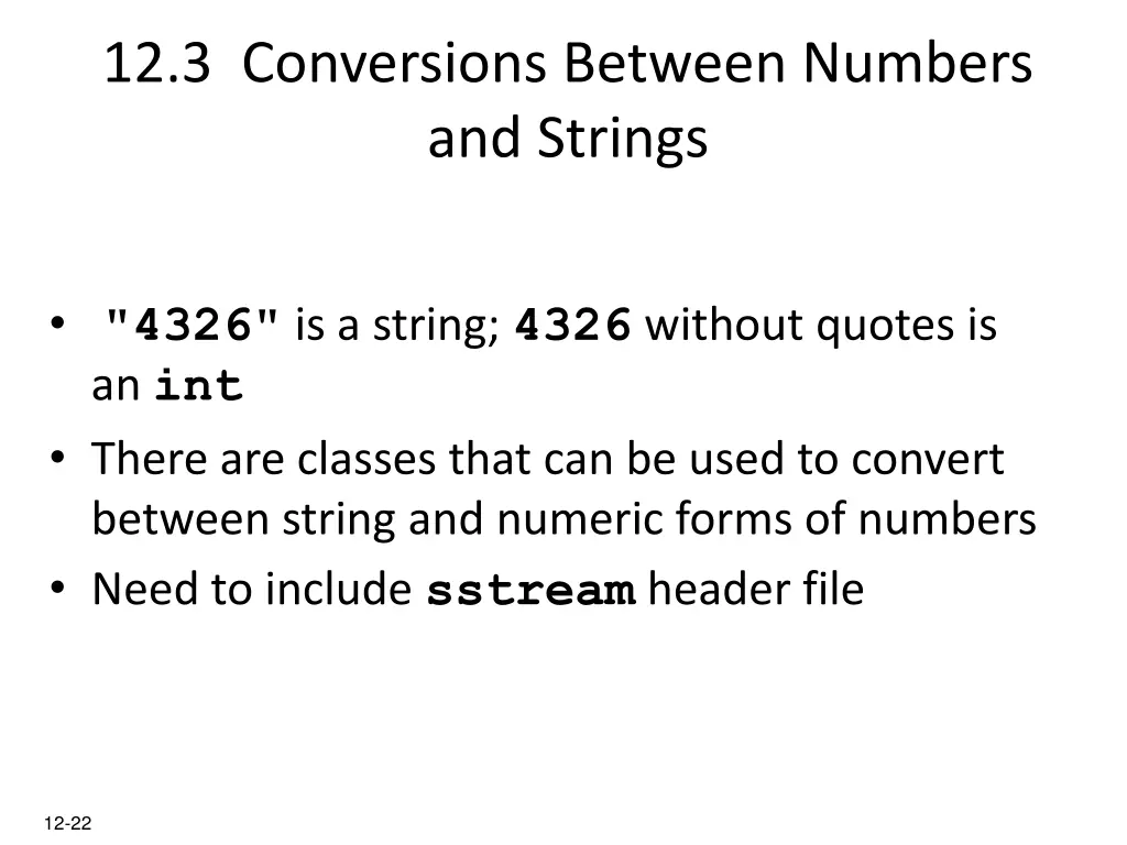 12 3 conversions between numbers and strings