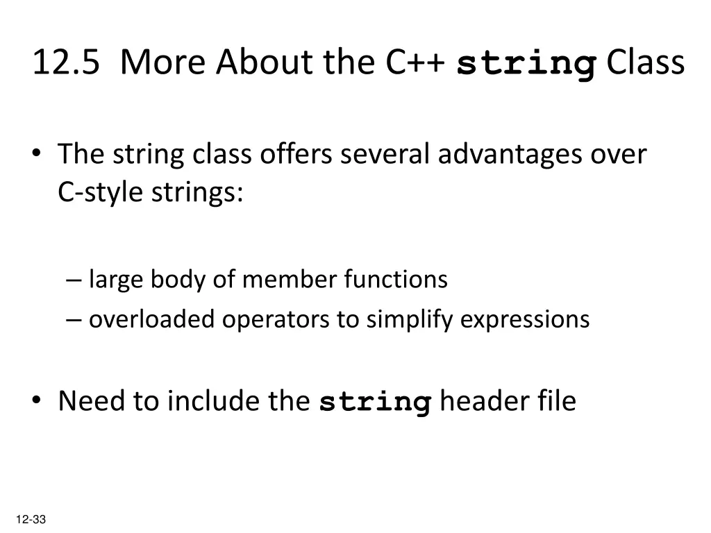 12 5 more about the c string class