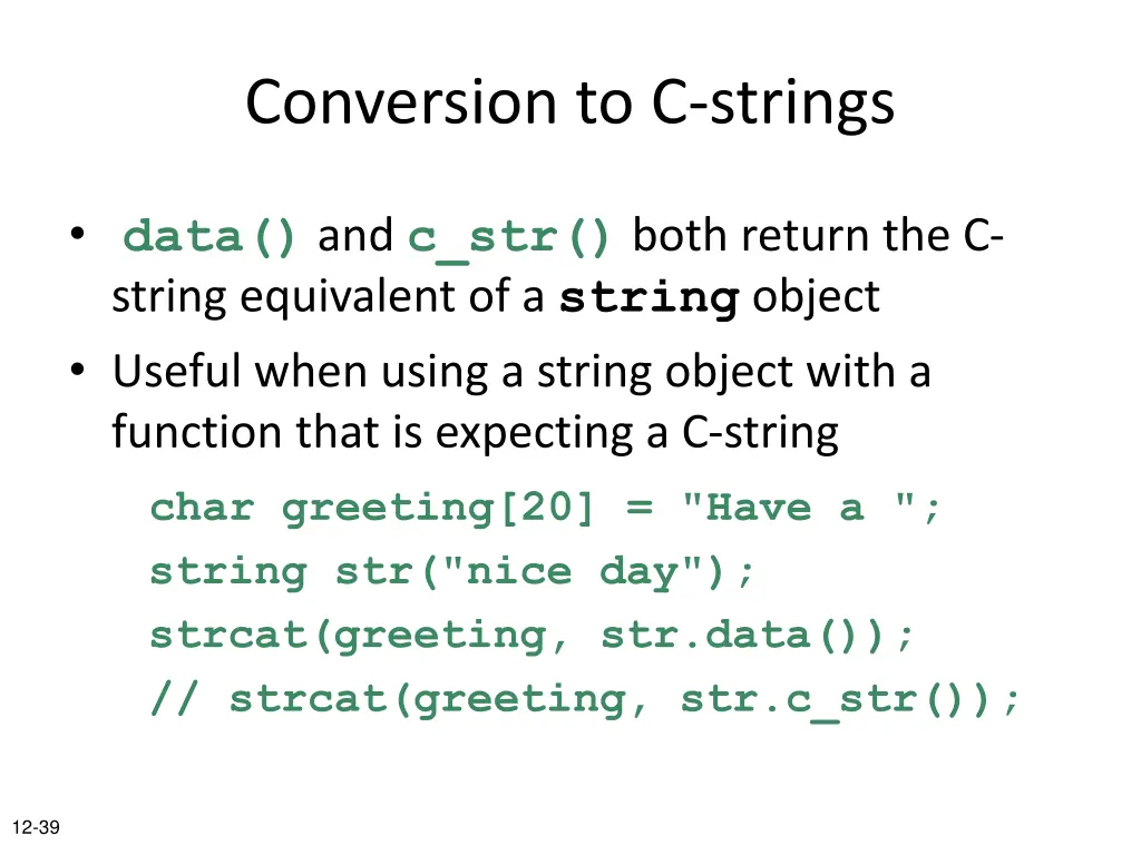 conversion to c strings