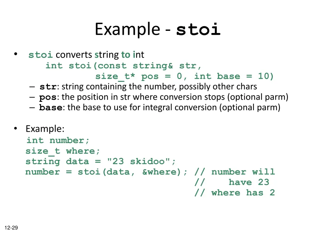 example stoi