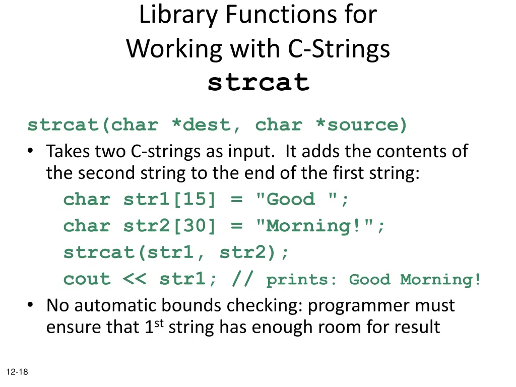 library functions for working with c strings 1
