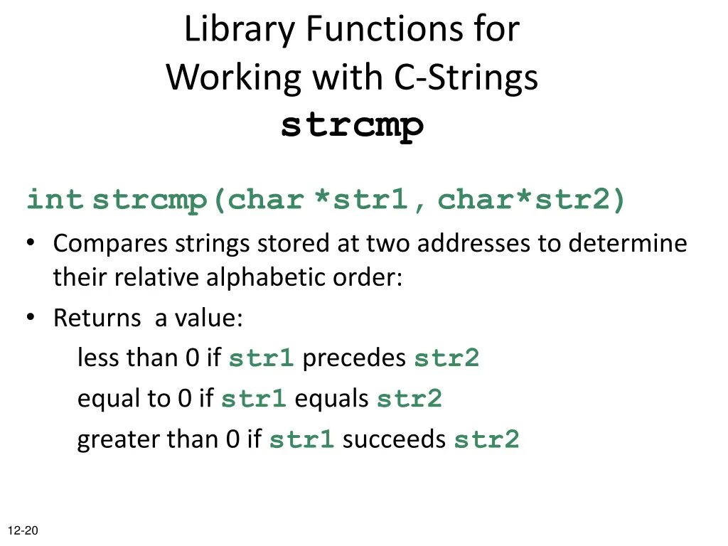 library functions for working with c strings 3