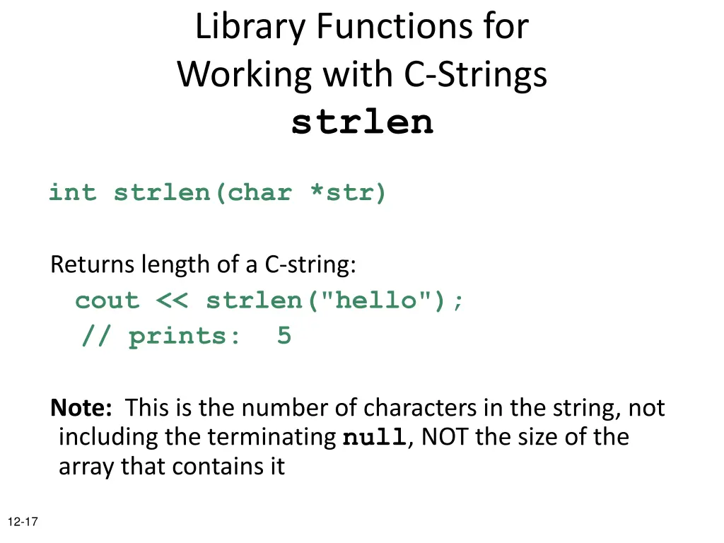 library functions for working with c strings
