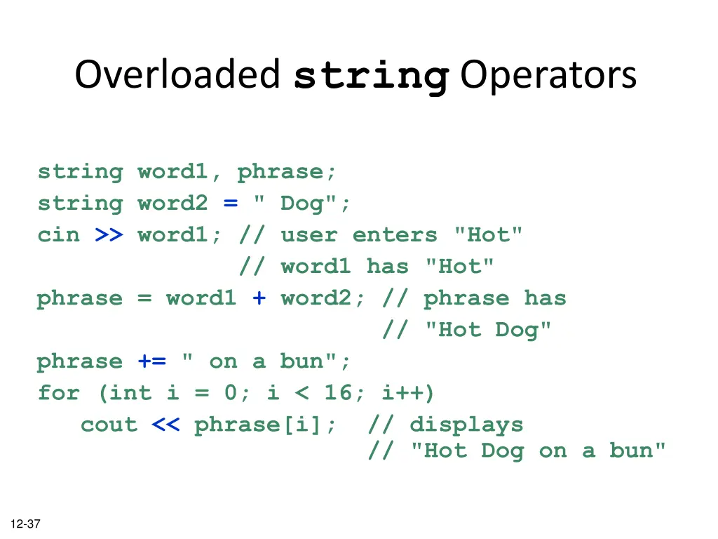 overloaded string operators 1