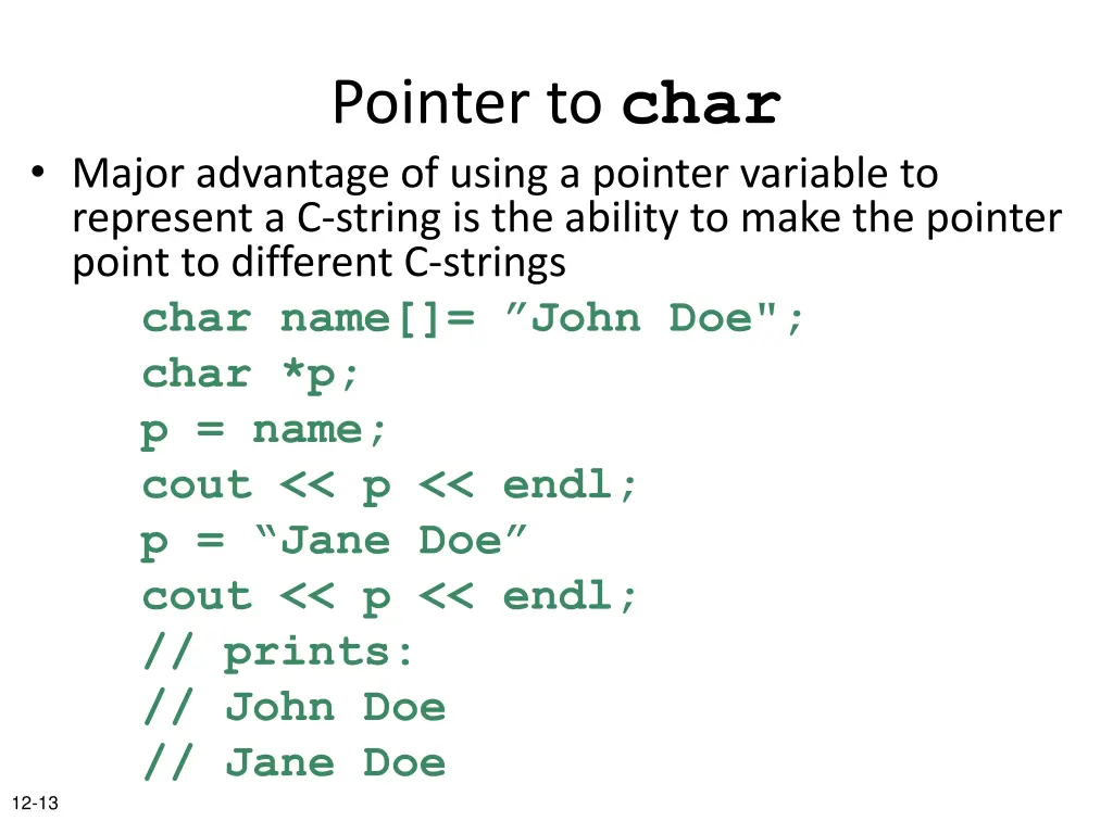 pointer to char 1