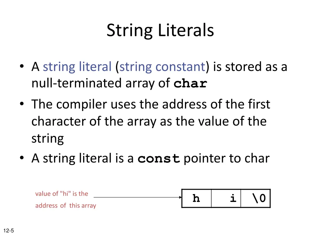 string literals